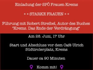 Mehr über den Artikel erfahren Stadtführung unter dem Motto „Starke Frauen“ mit dem Historiker Dr. Robert Streibel